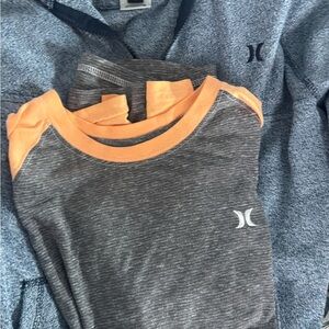 hurley bundle (2) gray and orange long sleeve and blue hoodie